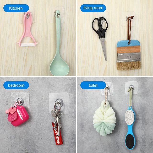 40 Pcs Wall Mount Screw Hooks for Kitchen, Bathroom, Bedroom & Living Room