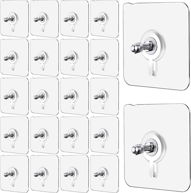 40 Pcs Wall Mount Screw Hooks for Kitchen, Bathroom, Bedroom & Living Room
